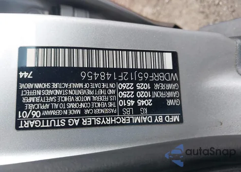 2002 Mercedes-Benz C 32 Amg из США, поврежденный, VIN WDBRF65J12F148456